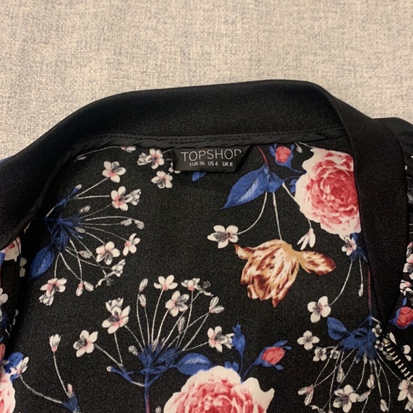 Topshop floral bomber jacket size 4 - Picture 6 of 8